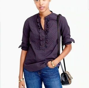 J. Crew Tall Ruffle Popover Mini Window Pane